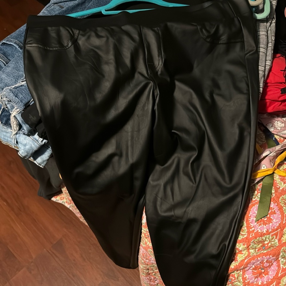 Black leather pants